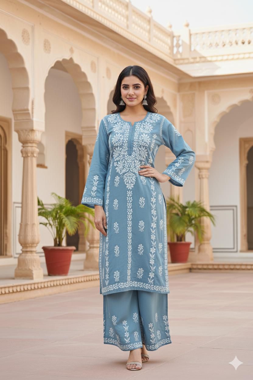 Chikankari Kurti Set