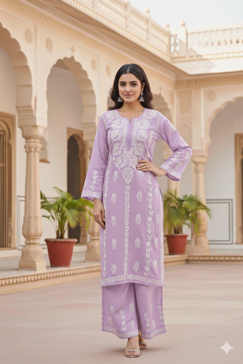 Chikankari Kurti Set