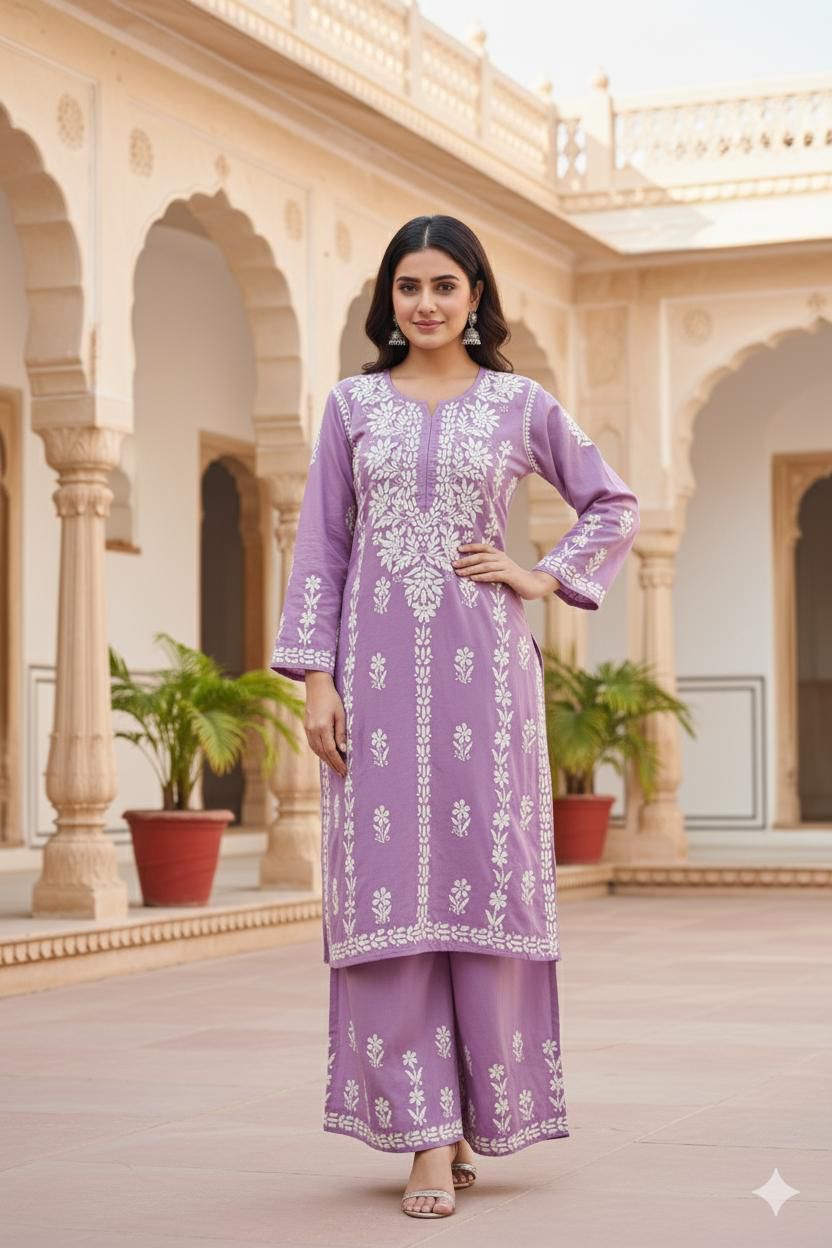 Chikankari Kurti Set