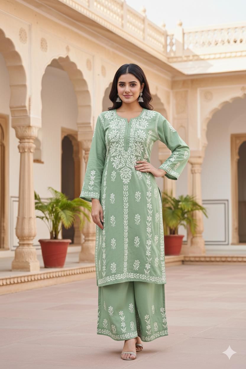 Chikankari Kurti Set